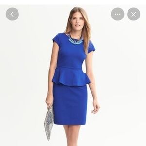 Banana Republic Blue Peplum Dress